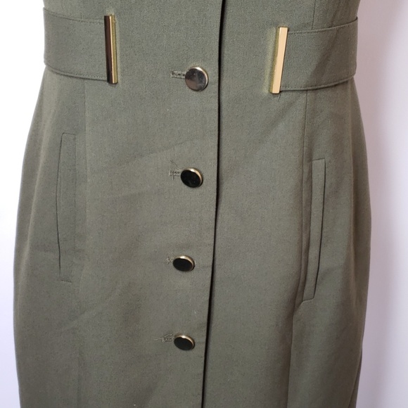 New Directions Midi Dress Cap Sleeves Botton Front - Picture 3 of 6